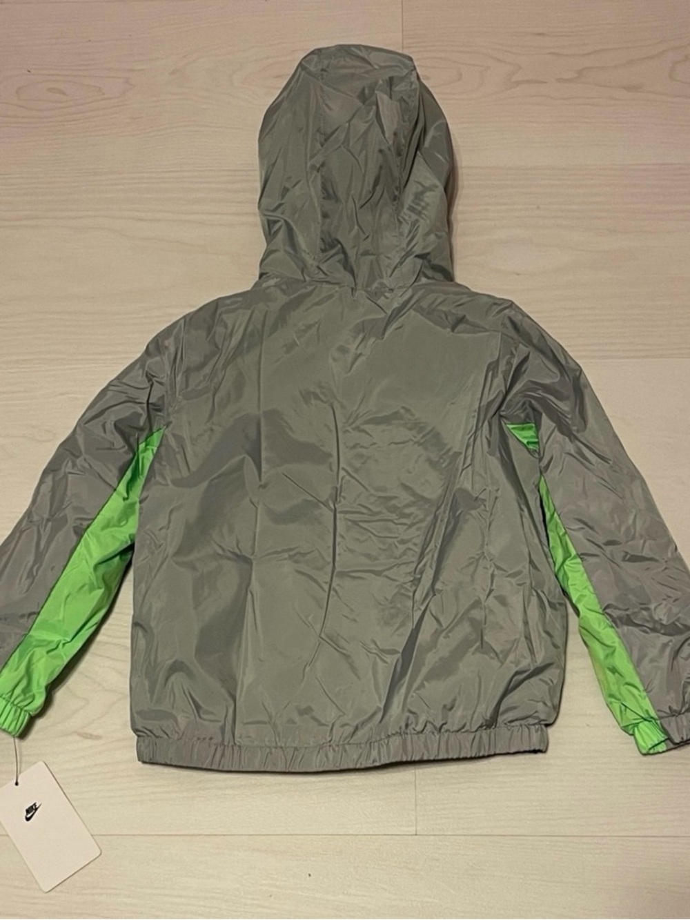 Nike Kids Black, Gray & Neon Green Hooded Jacket - Picture 4 of 4